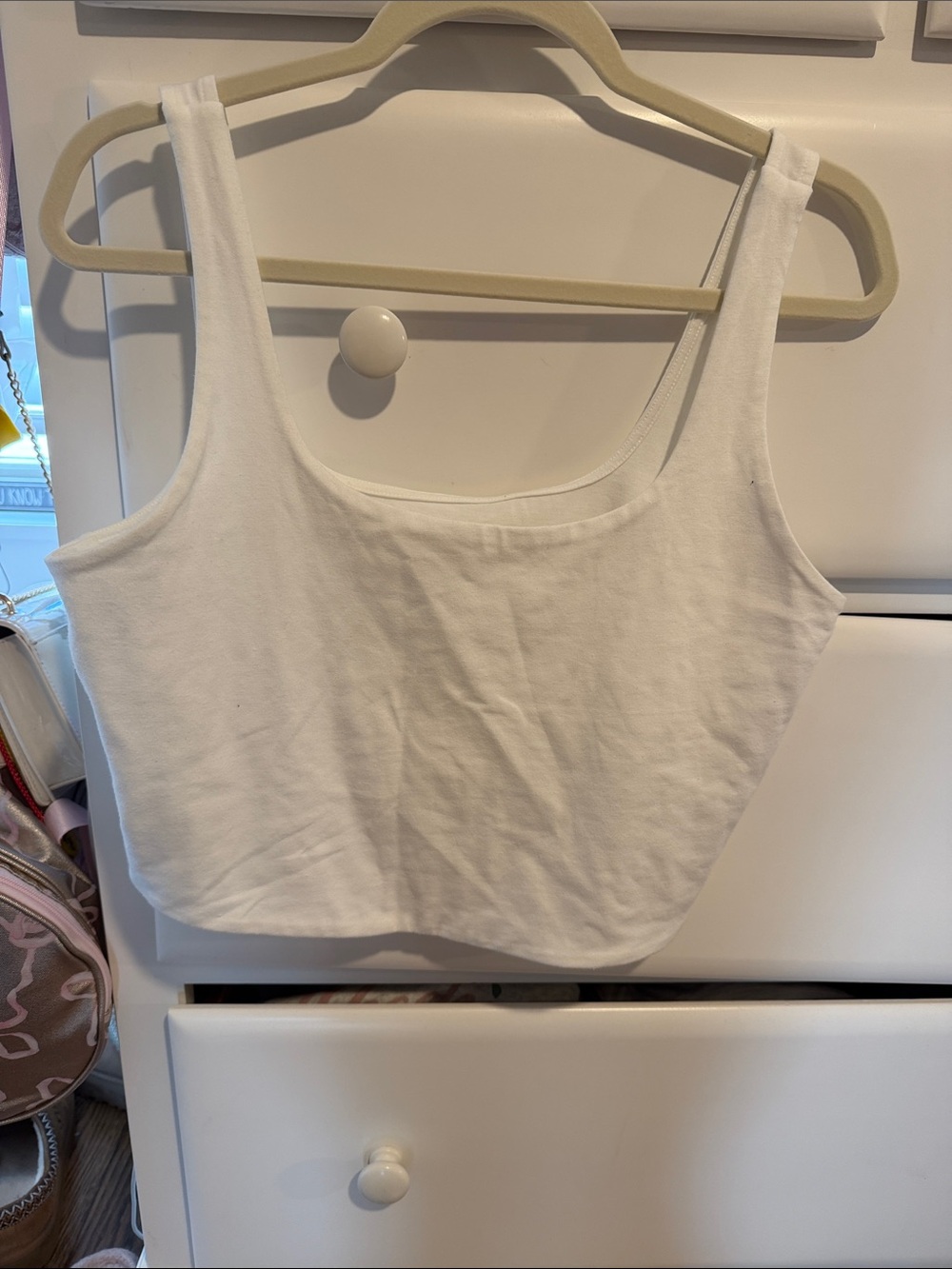 Target White Women's Crop Tank Top - Scoop Neck